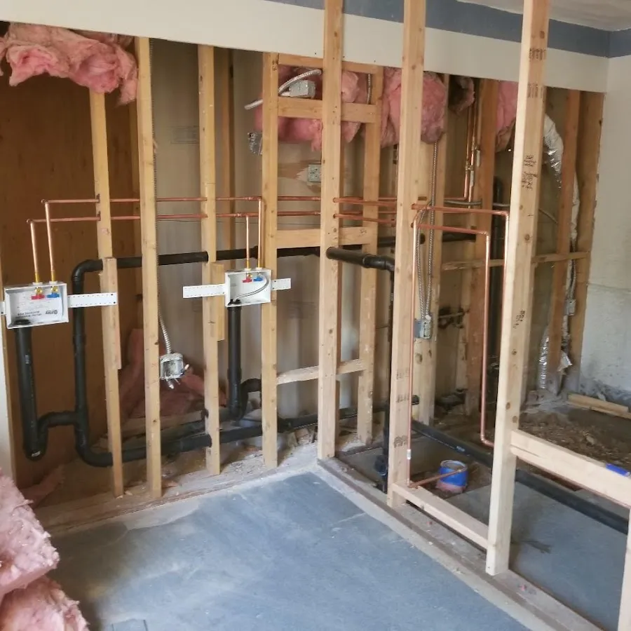 Copper pipe rough-in and plumbing installation in La Mesa